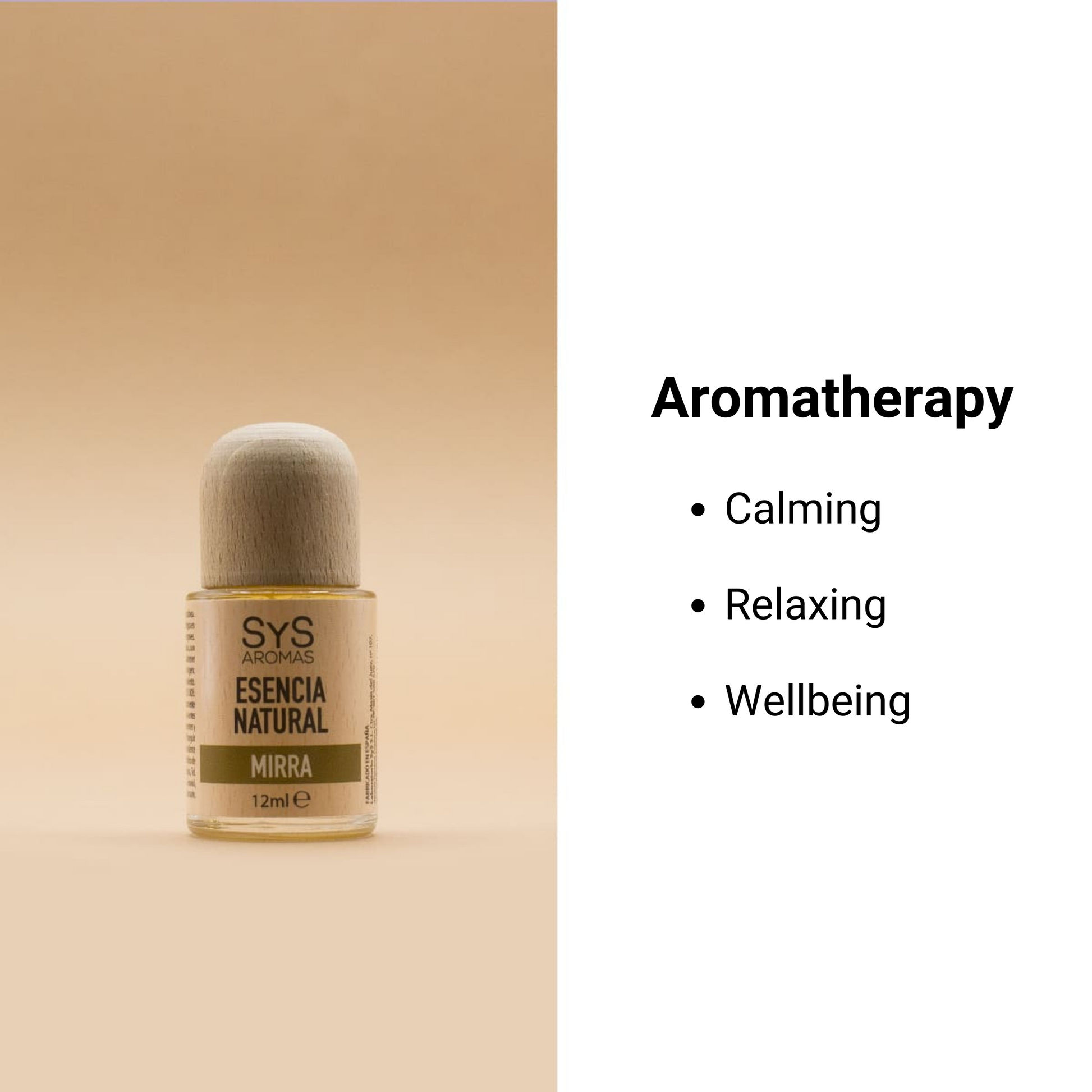 myrrh essence 12ml with aromatherapy benefits text