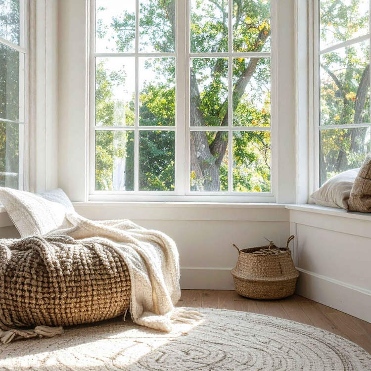 Fragrance collection for cozy spaces, featuring a warm and inviting nook styled for comfort