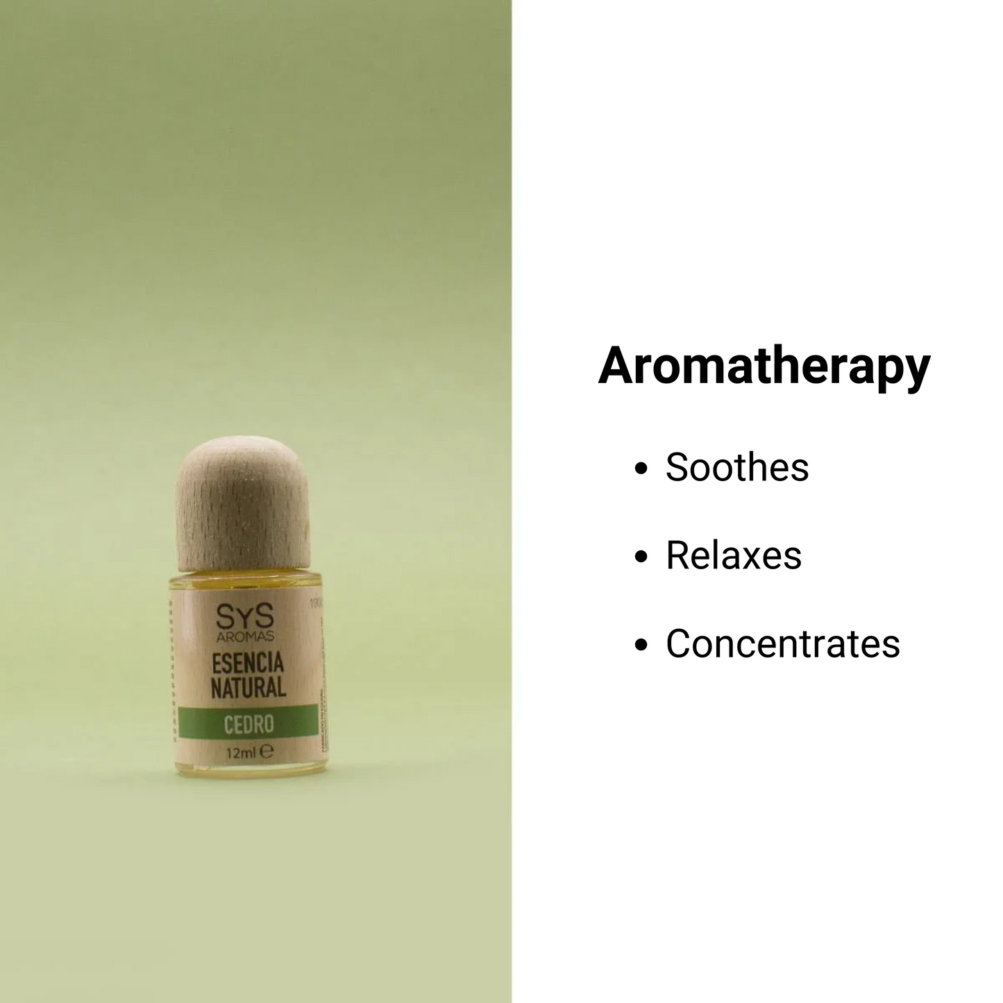 Cedar Essence 12ml with aromatherapy benefits text