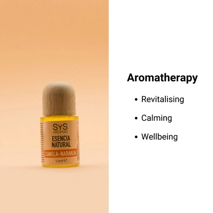 cinnamon orange essence 12ml with aromatherapy benefits text