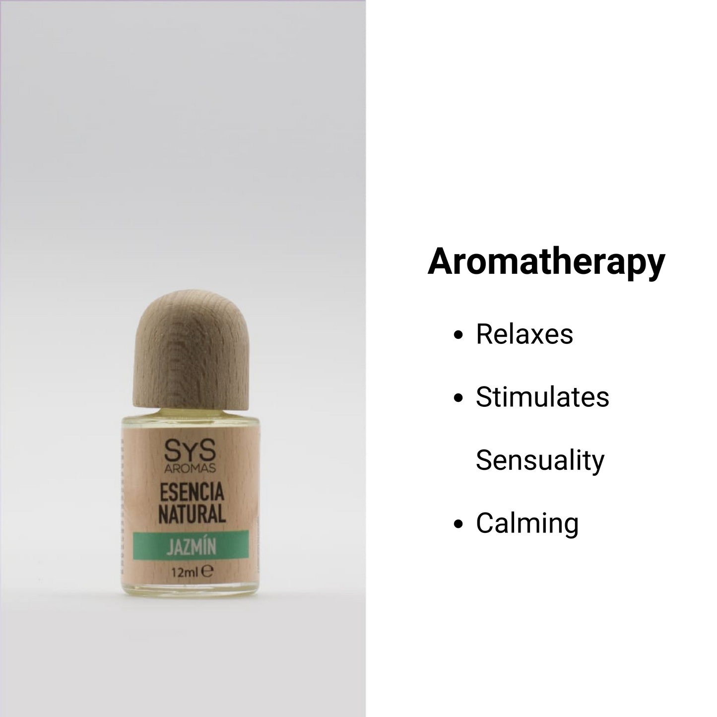 jasmine essence 12ml with aromatherapy benefits text