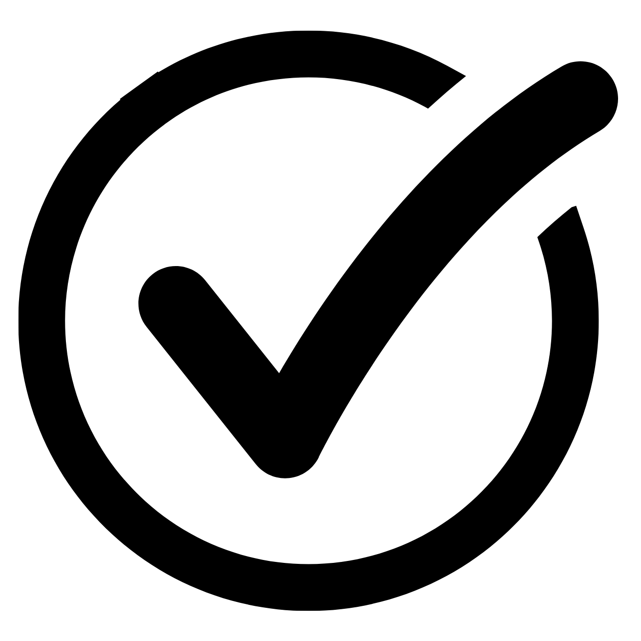 Black check mark icon on a green background that represents that Cherry Blue is an official stockists of all products stocked on the chery blue website.